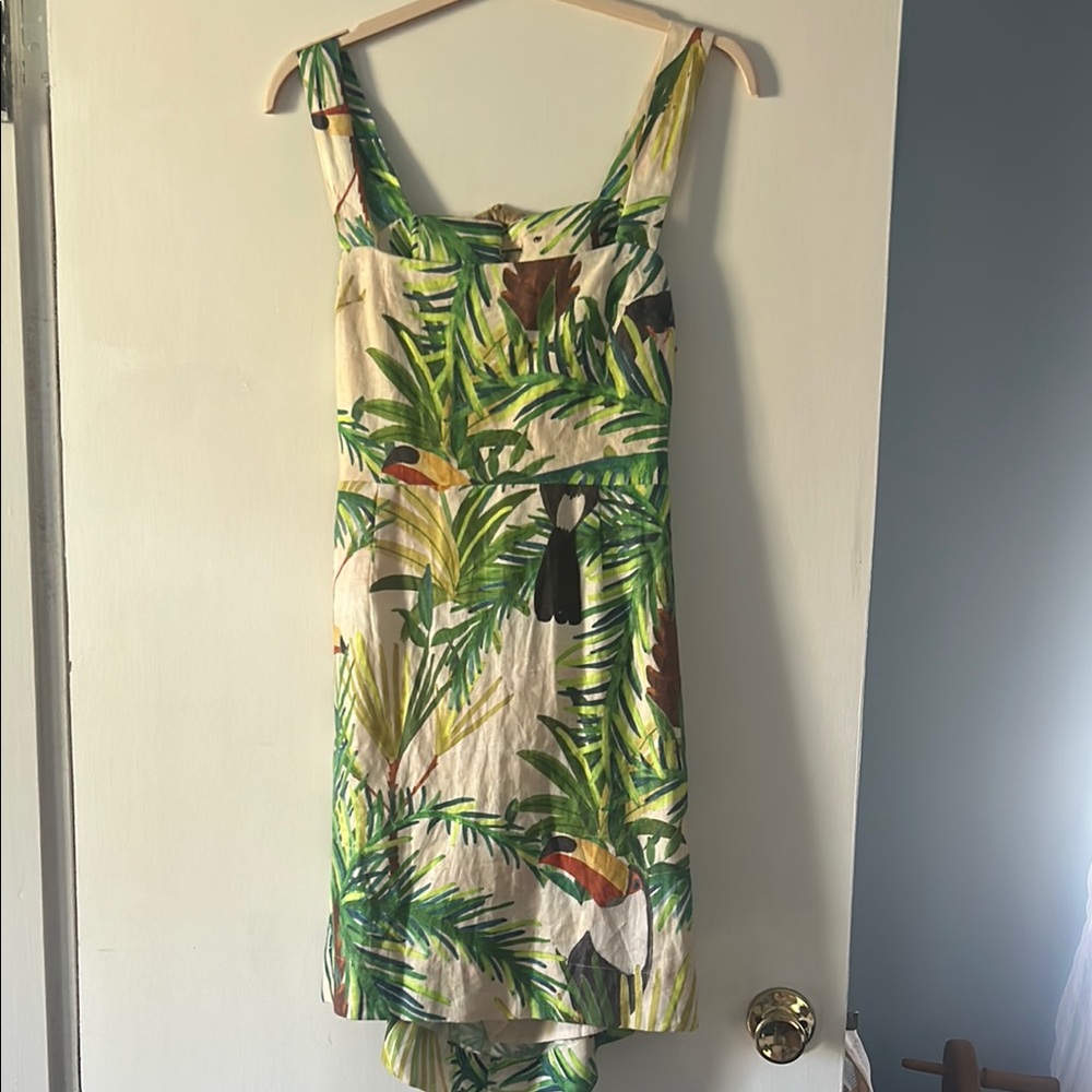 Tropical Print Sleeveless Dress